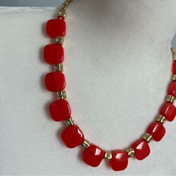 Kate Spade Colorblock Jewel Necklace on gold tone chain - Picture 2 of 9